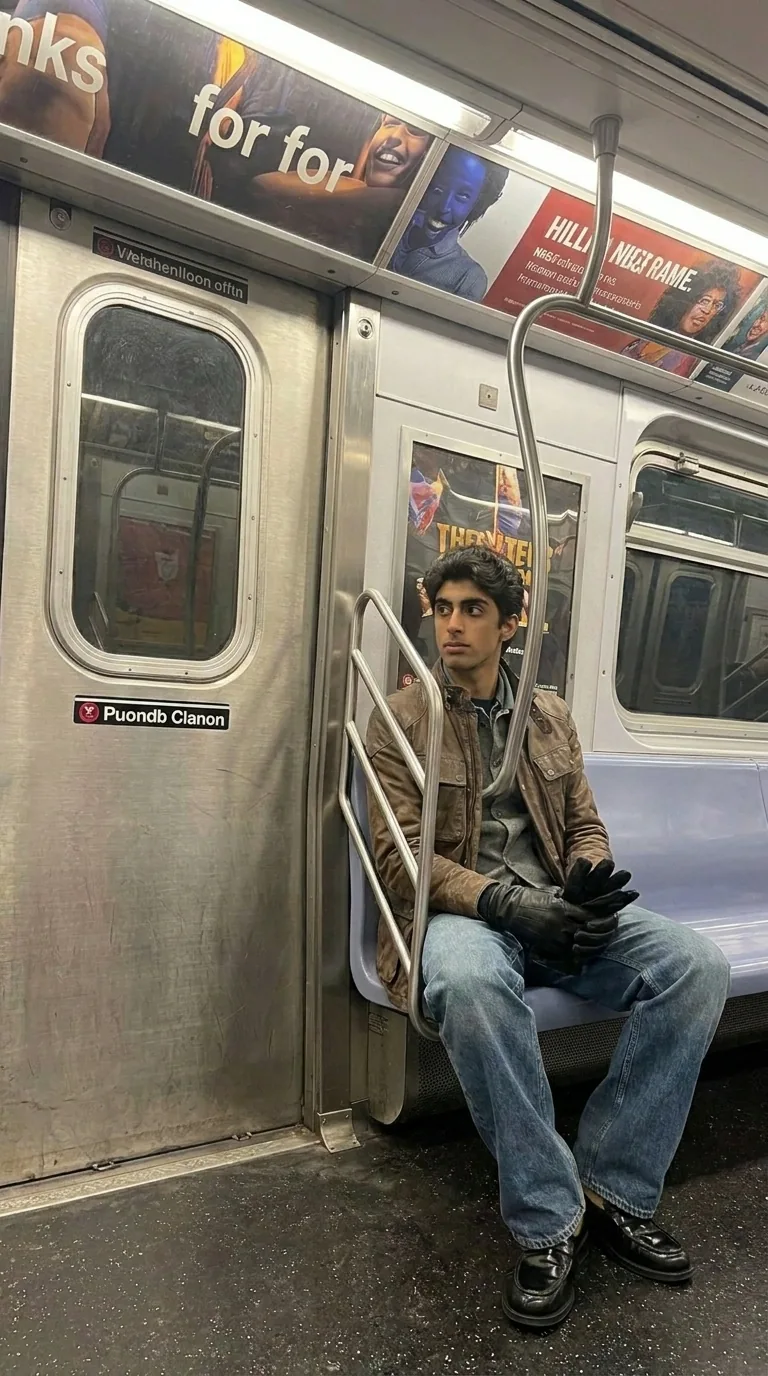 Man wearing Buneri brown waxed leather field coat