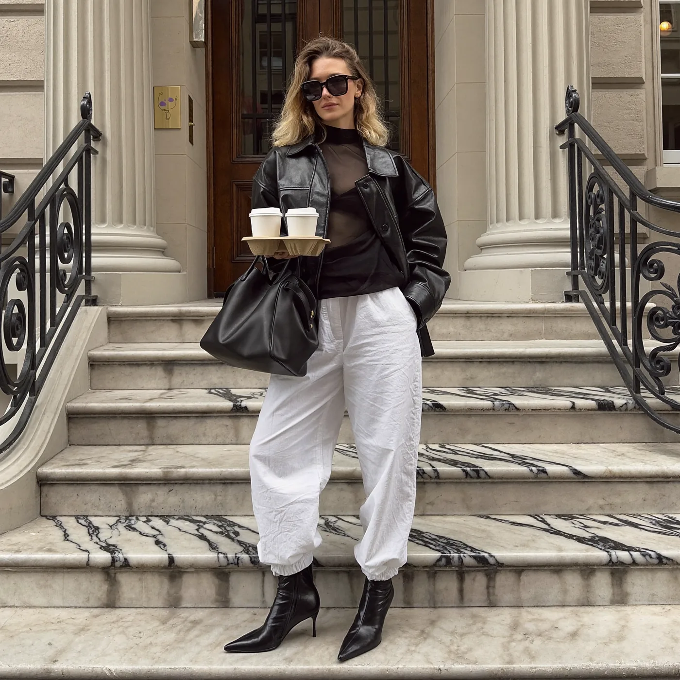 Woman wearing Buneri giacca motociclista aesthetic 20