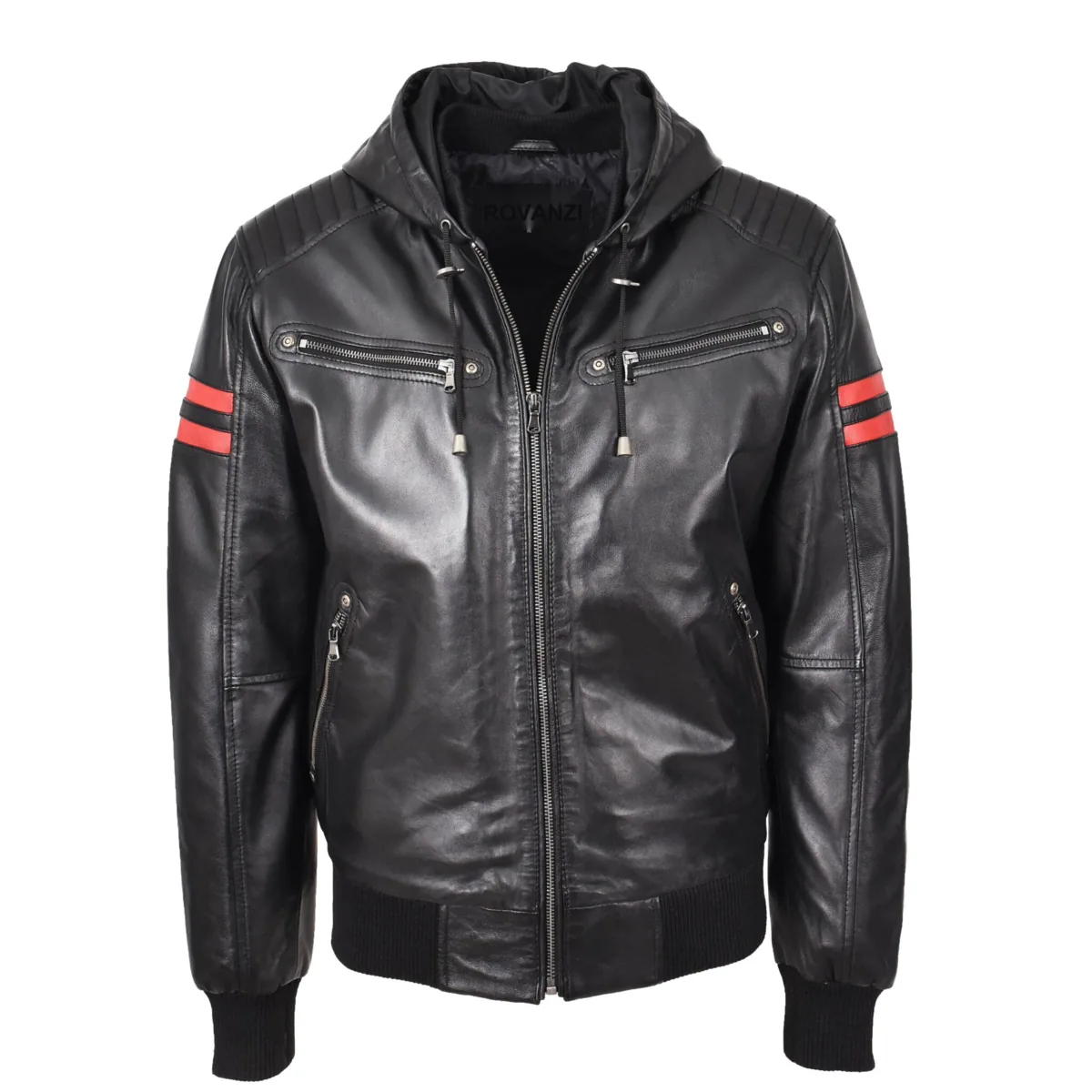 Buneri Skórzana Kurtka Bomber – Czarny — Buneri