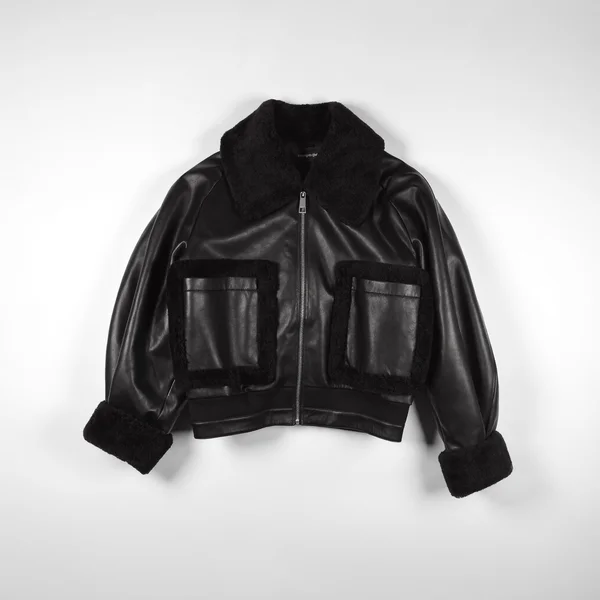 Czarna Krótka Kurtka Bomber — Buneri
