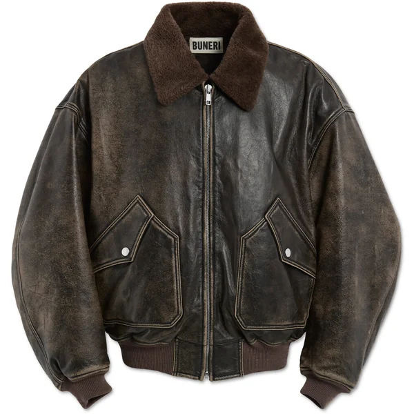 Przecierany Bomber Vintage (Brązowy) — Buneri